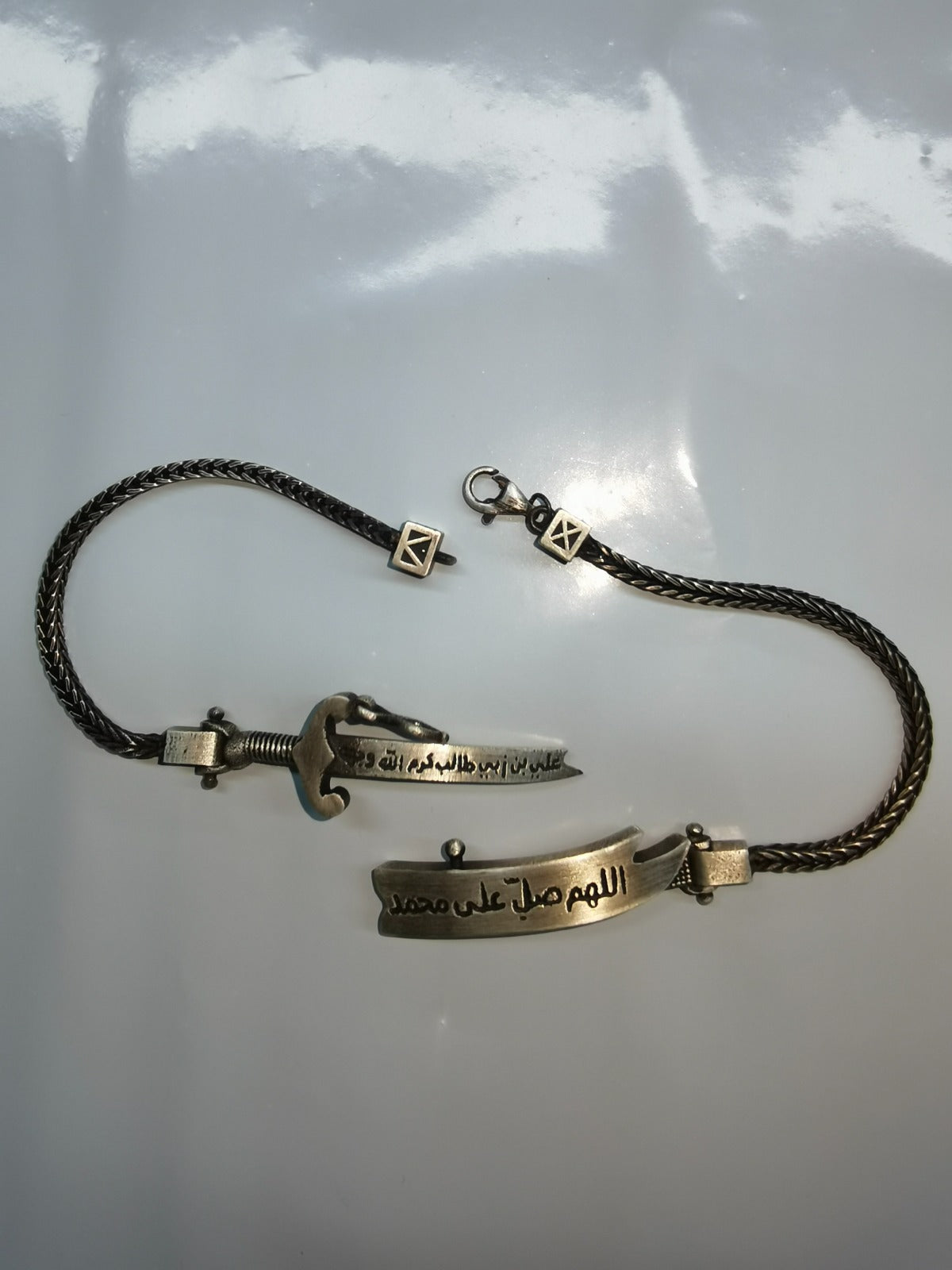 Custom Zulfiqar Sword Bracelet in 925 Sterling Silver – Personalize your custom Engraving | Hilyat Jewelry